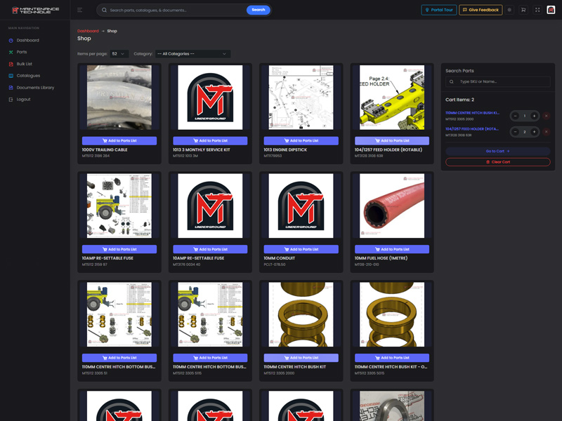 parts shop portal